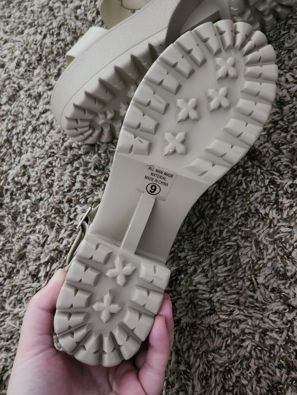 Soda Chunky Platform Sandal in Cream - Picture 6 of 7